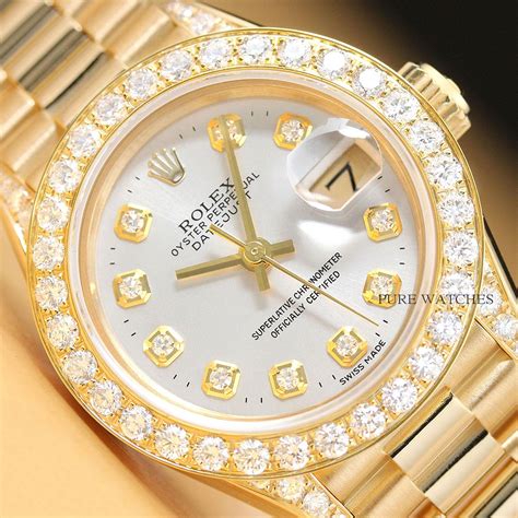 rolex women's yellow gold presidential diamond watch|presidential Rolex price 2021.